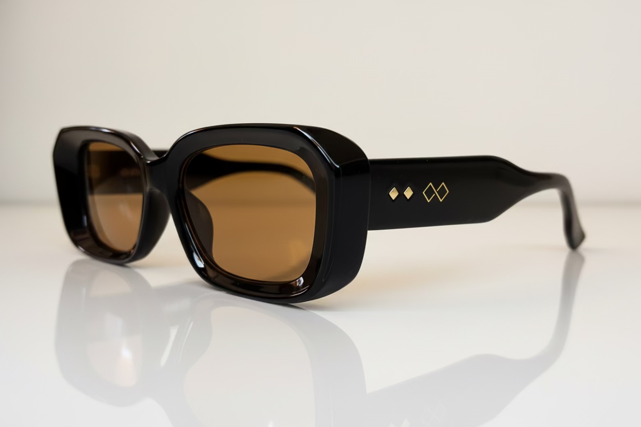 Black sunglasses with yellow lenses 