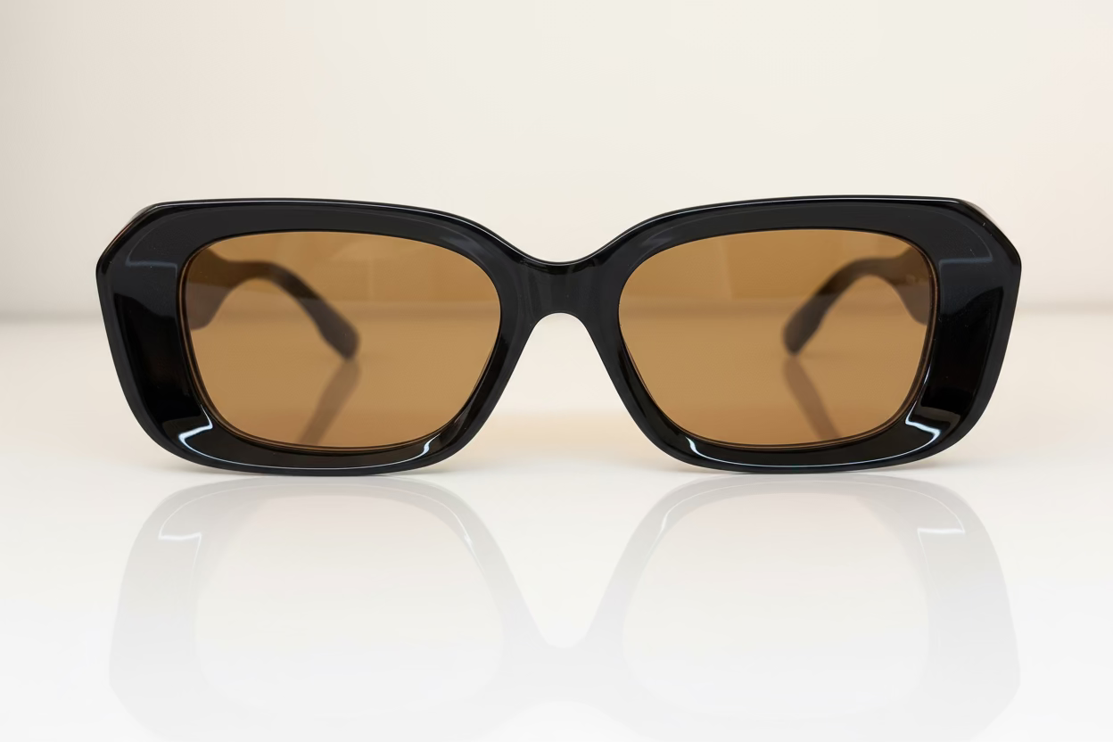 Black sunglasses with brown and yello lenses 